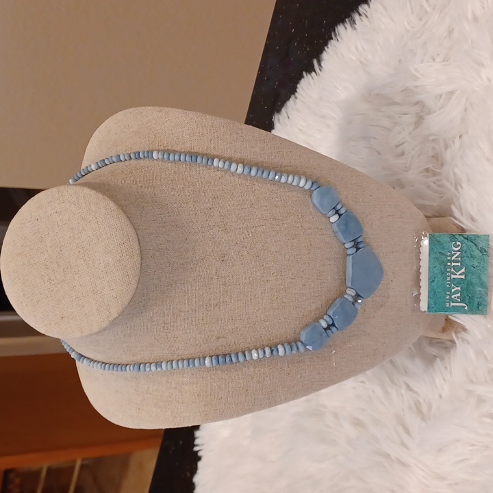 Jay King Blue Opal Beaded Station Necklace New